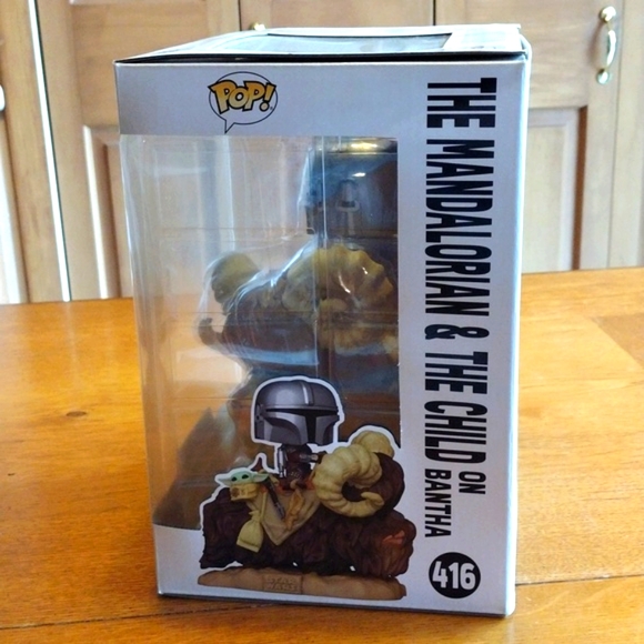 8" Funko Pop THE MANDALORIAN & THE CHILD ON BANTHA #416 Star Wars Bobble Head - Picture 5 of 7